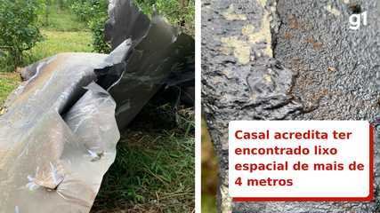Casal do Paraná acredita ter encontrado lixo espacial com mais de 4 metros em propriedade