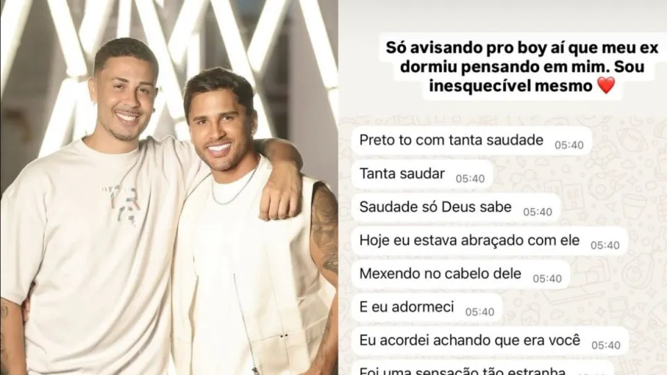 Lucas diz que Carlinhos dormiu com outro pensando nele: “Inesquecível”